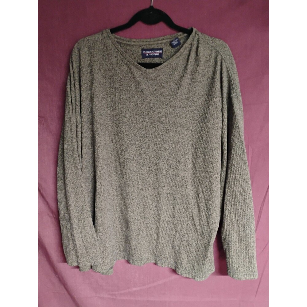 Roundtree & Yorke Sweater Mens X Large Pullover Knit V-Neck Cotton